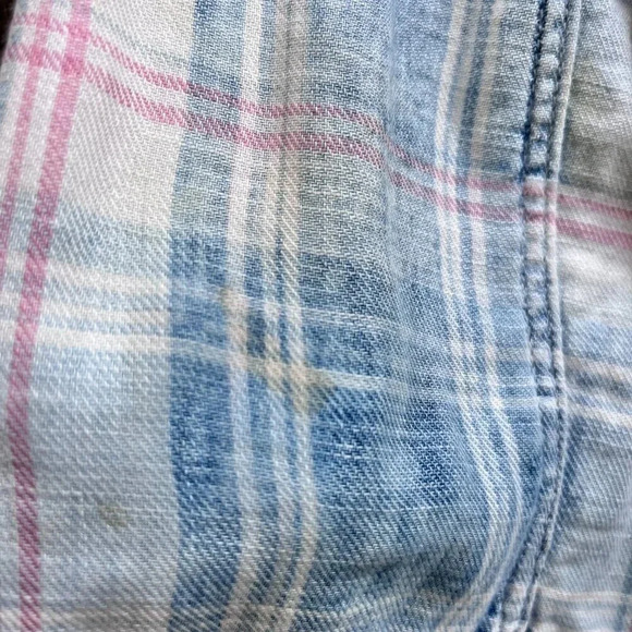 G-Star Raw Landoh Pearl Snap Faded Plaid Button Down Shirt Size L Western Blue - Picture 9 of 9